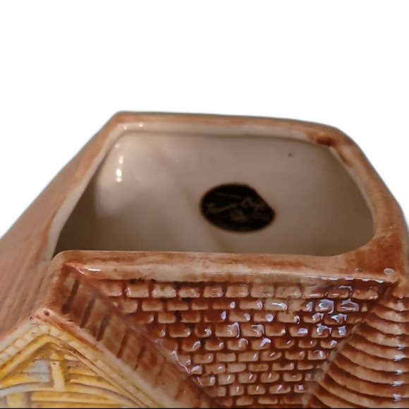 Treasure Craft Yellow and Brown Ceramic House Cookie Jar - Picture 2 of 3